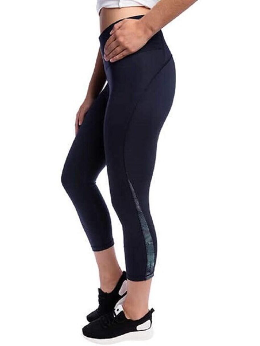 Kirkland Signature Womens Reflective Crop Active Fitness Wear Leggings Size S